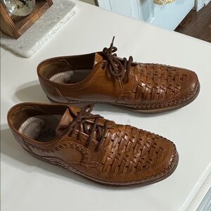 Rieker Anti-stress Brown Woven Leather Loafers